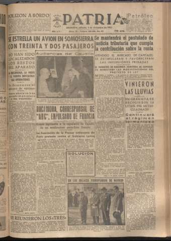 'Patria : diario de Falange Española Tradicionalista y de las J.O.N.S.' - Año XVIII Número 5713 - 1953 diciembre 5
