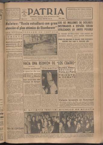 'Patria : diario de Falange Española Tradicionalista y de las J.O.N.S.' - Año XVIII Número 5720 - 1953 diciembre 13