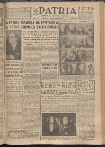 'Patria : diario de Falange Española Tradicionalista y de las J.O.N.S.' - Año XVIII Número 5723 - 1953 diciembre 17