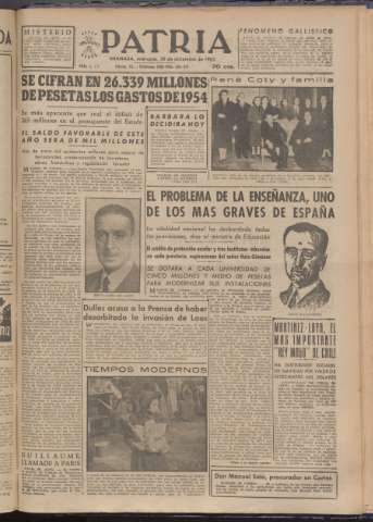 'Patria : diario de Falange Española Tradicionalista y de las J.O.N.S.' - Año XVIII Número 5733 - 1953 diciembre 30