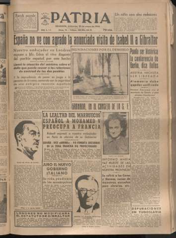 'Patria : diario de Falange Española Tradicionalista y de las J.O.N.S.' - Año XIX Número 5751 - 1954 enero 20
