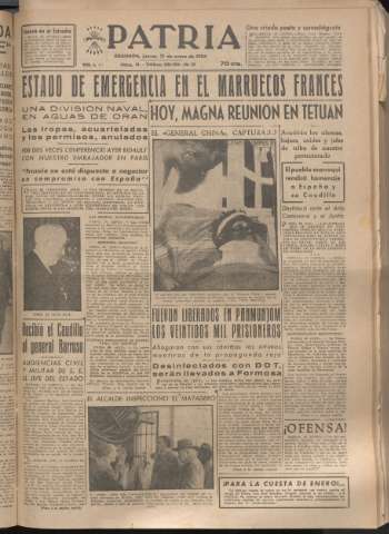 'Patria : diario de Falange Española Tradicionalista y de las J.O.N.S.' - Año XIX Número 5752 - 1954 enero 21