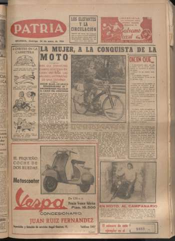 'Patria : diario de Falange Española Tradicionalista y de las J.O.N.S.' - Año XIX Número 5755 - 1954 enero 24