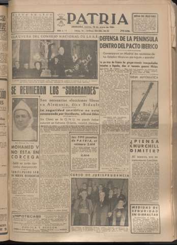 'Patria : diario de Falange Española Tradicionalista y de las J.O.N.S.' - Año XIX Número 5756 - 1954 enero 26