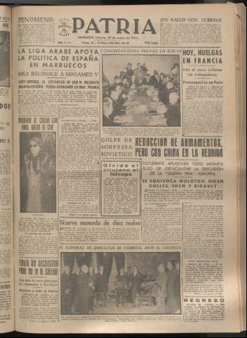 'Patria : diario de Falange Española Tradicionalista y de las J.O.N.S.' - Año XIX Número 5759 - 1954 enero 29