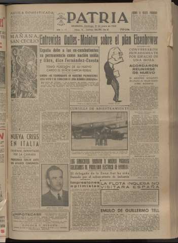 'Patria : diario de Falange Española Tradicionalista y de las J.O.N.S.' - Año XIX Número 5761 - 1954 enero 31