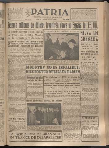 'Patria : diario de Falange Española Tradicionalista y de las J.O.N.S.' - Año XIX Número 5763 - 1954 febrero 3