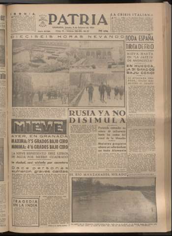 'Patria : diario de Falange Española Tradicionalista y de las J.O.N.S.' - Año XIX Número 5764 - 1954 febrero 4