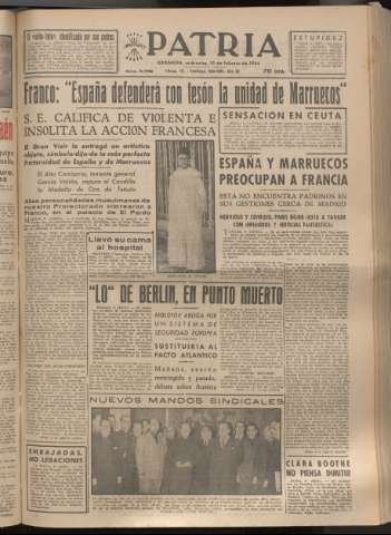 'Patria : diario de Falange Española Tradicionalista y de las J.O.N.S.' - Año XIX Número 5769 - 1954 febrero 10