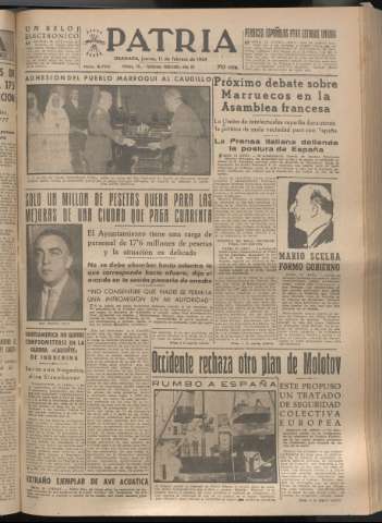 'Patria : diario de Falange Española Tradicionalista y de las J.O.N.S.' - Año XIX Número 5770 - 1954 febrero 11