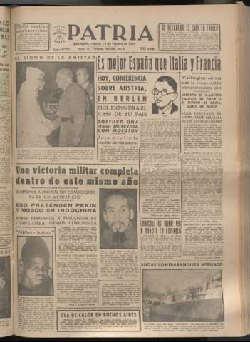 'Patria : diario de Falange Española Tradicionalista y de las J.O.N.S.' - Año XIX Número 5771 - 1954 febrero 12