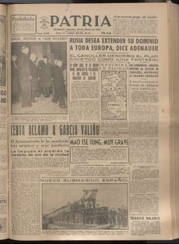 'Patria : diario de Falange Española Tradicionalista y de las J.O.N.S.' - Año XIX Número 5781 - 1954 febrero 24
