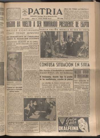 'Patria : diario de Falange Española Tradicionalista y de las J.O.N.S.' - Año XIX Número 5785 - 1954 febrero 28