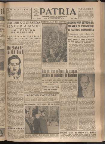 'Patria : diario de Falange Española Tradicionalista y de las J.O.N.S.' - Año XIX Número 5788 - 1954 marzo 4