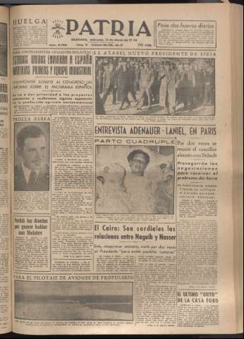 'Patria : diario de Falange Española Tradicionalista y de las J.O.N.S.' - Año XIX Número 5793 - 1954 marzo 10
