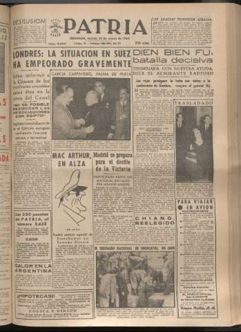 'Patria : diario de Falange Española Tradicionalista y de las J.O.N.S.' - Año XIX Número 5804 - 1954 marzo 23