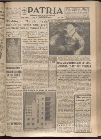 'Patria : diario de Falange Española Tradicionalista y de las J.O.N.S.' - Año XIX Número 5806 - 1954 marzo 25
