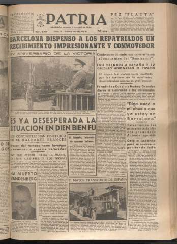 'Patria : diario de Falange Española Tradicionalista y de las J.O.N.S.' - Año XIX Número 5814 - 1954 abril 3