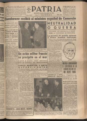 'Patria : diario de Falange Española Tradicionalista y de las J.O.N.S.' - Año XIX Número 5817 - 1954 abril 8