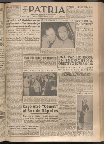 'Patria : diario de Falange Española Tradicionalista y de las J.O.N.S.' - Año XIX Número 5819 - 1954 abril 10