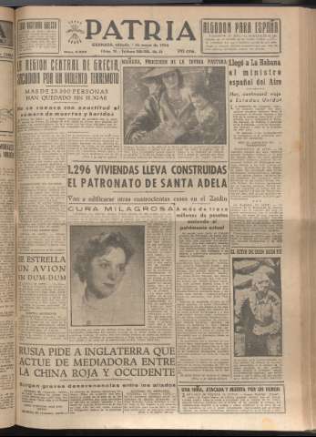'Patria : diario de Falange Española Tradicionalista y de las J.O.N.S.' - Año XIX Número 5826 - 1954 mayo 1