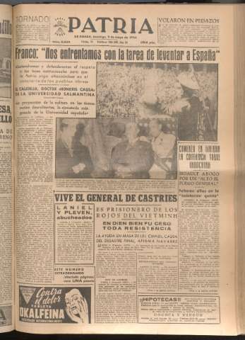 'Patria : diario de Falange Española Tradicionalista y de las J.O.N.S.' - Año XIX Número 5833 - 1954 mayo 9