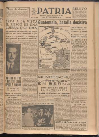 'Patria : diario de Falange Española Tradicionalista y de las J.O.N.S.' - Año XIX Número 5872 - 1954 junio 24