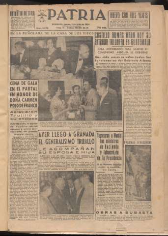 'Patria : diario de Falange Española Tradicionalista y de las J.O.N.S.' - Año XIX Número 5878 - 1954 julio 1
