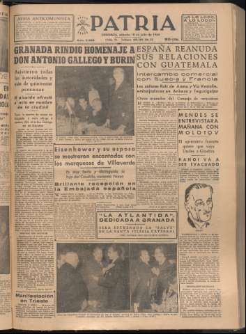 'Patria : diario de Falange Española Tradicionalista y de las J.O.N.S.' - Año XIX Número 5886 - 1954 julio 10