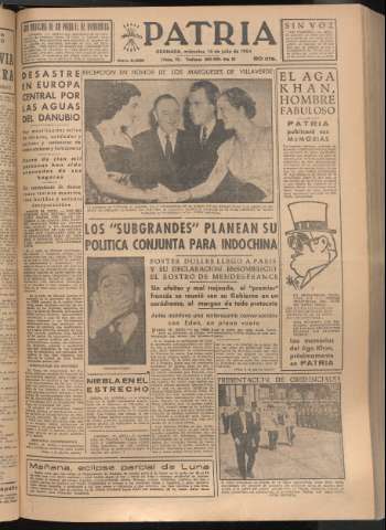'Patria : diario de Falange Española Tradicionalista y de las J.O.N.S.' - Año XIX Número 5889 - 1954 julio 14
