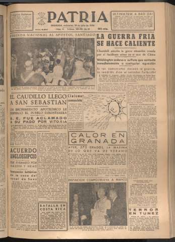 'Patria : diario de Falange Española Tradicionalista y de las J.O.N.S.' - Año XIX Número 5901 - 1954 julio 28