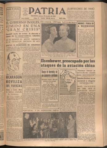 'Patria : diario de Falange Española Tradicionalista y de las J.O.N.S.' - Año XIX Número 5902 - 1954 julio 29
