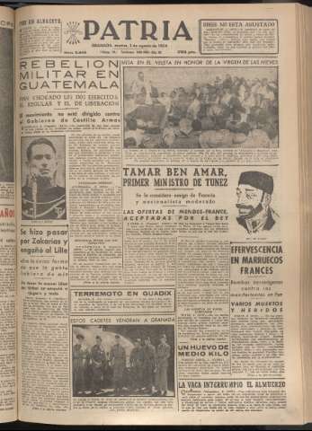 'Patria : diario de Falange Española Tradicionalista y de las J.O.N.S.' - Año XIX Número 5906 - 1954 agosto 3