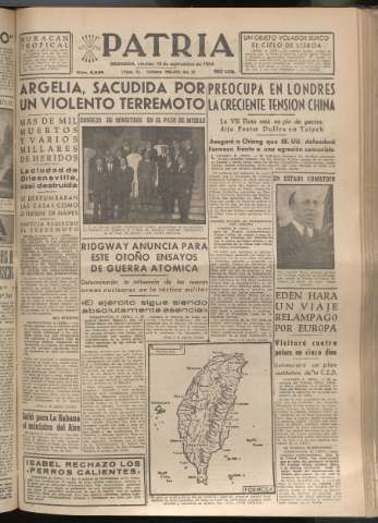 'Patria : diario de Falange Española Tradicionalista y de las J.O.N.S.' - Año XIX Número 5938 - 1954 septiembre 10