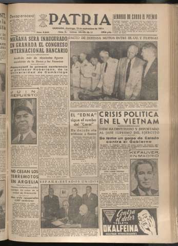 'Patria : diario de Falange Española Tradicionalista y de las J.O.N.S.' - Año XIX Número 5940 - 1954 septiembre 12