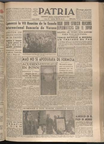 'Patria : diario de Falange Española Tradicionalista y de las J.O.N.S.' - Año XIX Número 5941 - 1954 septiembre 14