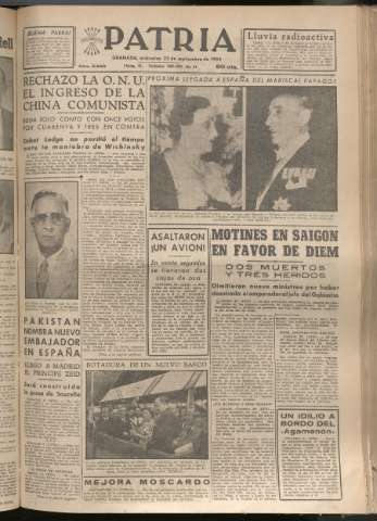 'Patria : diario de Falange Española Tradicionalista y de las J.O.N.S.' - Año XIX Número 5948 - 1954 septiembre 22