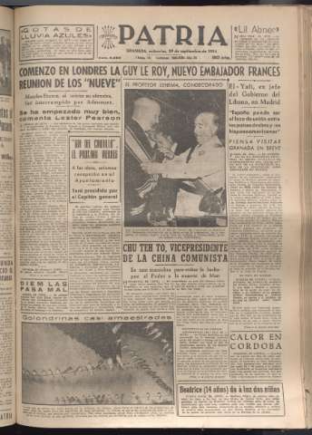 'Patria : diario de Falange Española Tradicionalista y de las J.O.N.S.' - Año XIX Número 5954 - 1954 septiembre 29