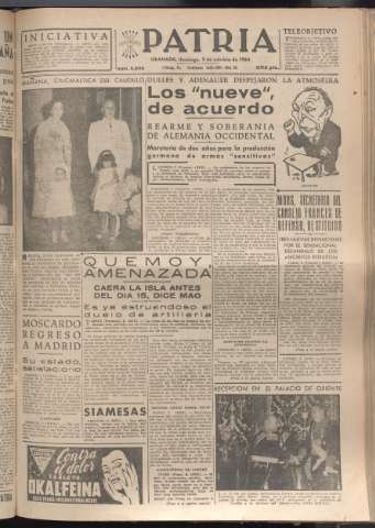 'Patria : diario de Falange Española Tradicionalista y de las J.O.N.S.' - Año XIX Número 5958 - 1954 octubre 3