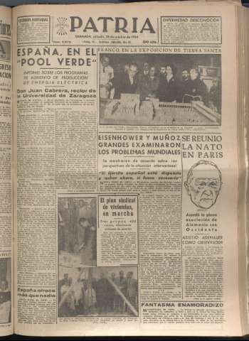 'Patria : diario de Falange Española Tradicionalista y de las J.O.N.S.' - Año XIX Número 5975 - 1954 octubre 23