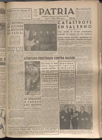'Patria : diario de Falange Española Tradicionalista y de las J.O.N.S.' - Año XIX Número 5978 - 1954 octubre 27