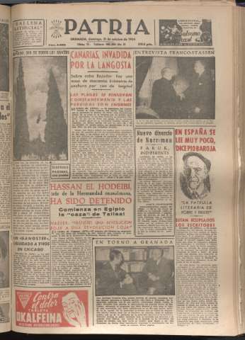 'Patria : diario de Falange Española Tradicionalista y de las J.O.N.S.' - Año XIX Número 5982 - 1954 octubre 31