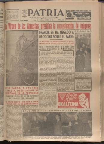'Patria : diario de Falange Española Tradicionalista y de las J.O.N.S.' - Año XIX Número 5988 - 1954 noviembre 7