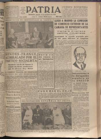 'Patria : diario de Falange Española Tradicionalista y de las J.O.N.S.' - Año XIX Número 5993 - 1954 noviembre 13
