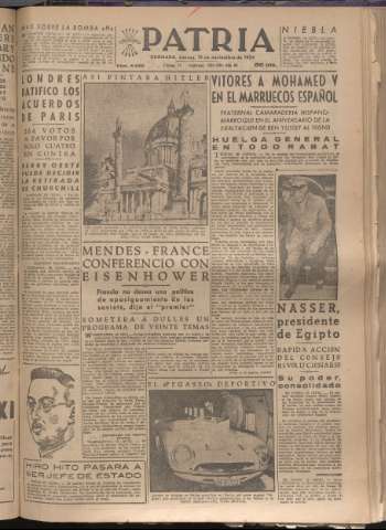 'Patria : diario de Falange Española Tradicionalista y de las J.O.N.S.' - Año XIX Número 5998 - 1954 noviembre 19