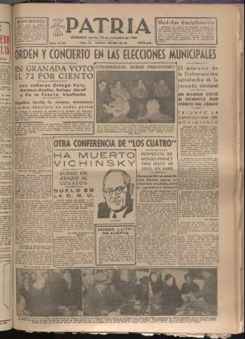 'Patria : diario de Falange Española Tradicionalista y de las J.O.N.S.' - Año XIX Número 6001 - 1954 noviembre 23
