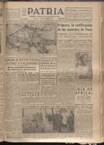 'Patria : diario de Falange Española Tradicionalista y de las J.O.N.S.' - Año XIX Número 6002 - 1954 noviembre 24