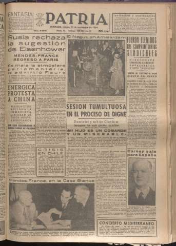 'Patria : diario de Falange Española Tradicionalista y de las J.O.N.S.' - Año XIX Número 6003 - 1954 noviembre 25