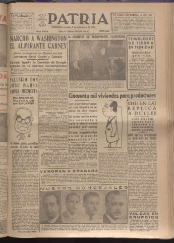 'Patria : diario de Falange Española Tradicionalista y de las J.O.N.S.' - Año XIX Número 6013 - 1954 diciembre 7