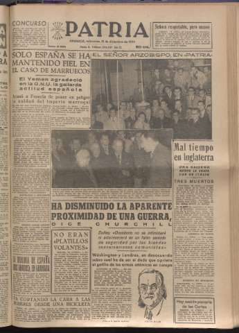 'Patria : diario de Falange Española Tradicionalista y de las J.O.N.S.' - Año XIX Número 6020 - 1954 diciembre 15